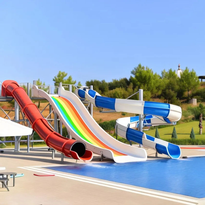Sicurezza lunghezza di durata diritta hotel piscina scivolo con gradini antiscivolo e maniglie di sicurezza