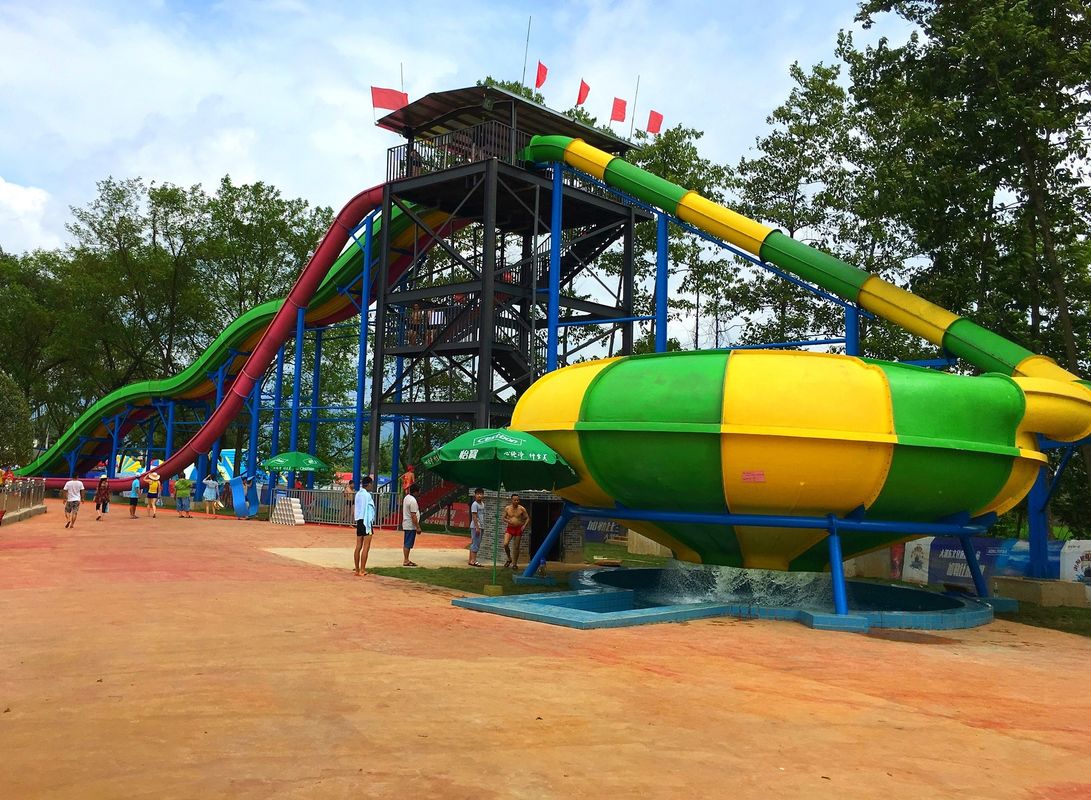 Space Bowl Slide Fibra di vetro multicolore Grande scivolo d'acqua per 2 persone