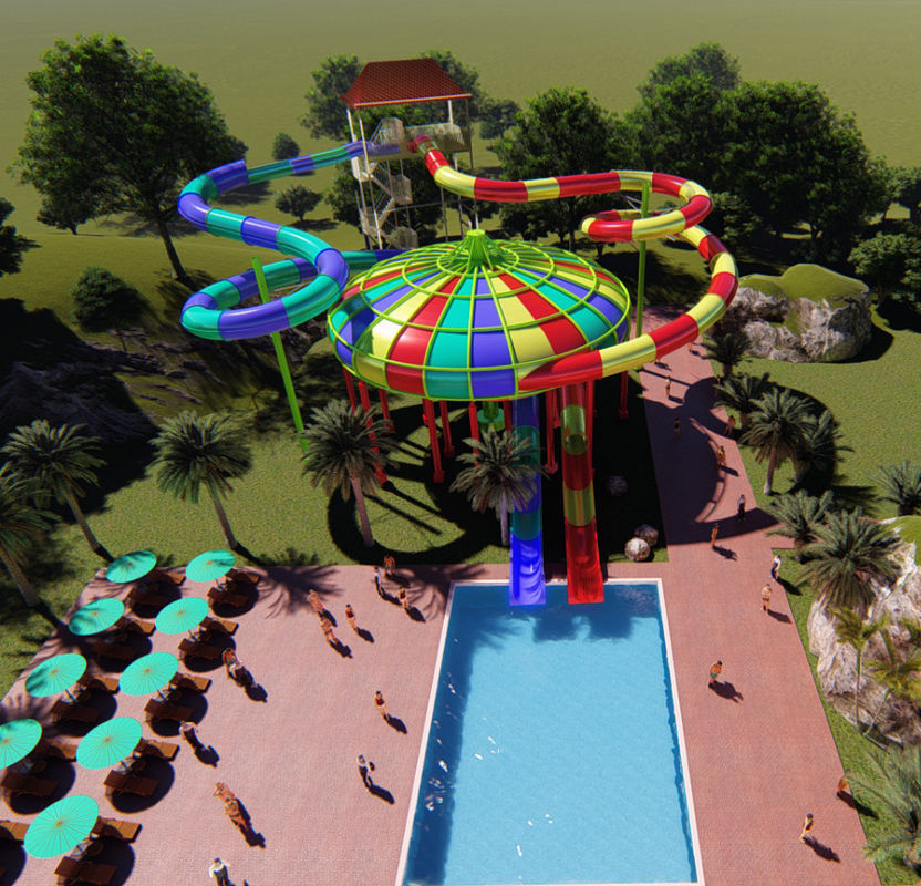 Perduti nello Spazio Arco scivolo d'acqua con elenco grande tobogan per parco acquatico