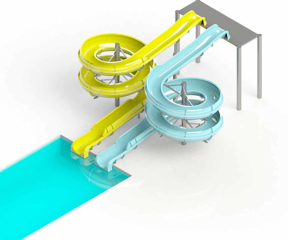 Park Resort Two Circle Custom Water Slide Spiral Curve stile per il divertimento