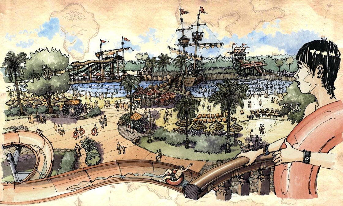 Software di paesaggio 3D migliorato del parco a tema Aqua con valutazioni dei clienti a 5 USD/Mq