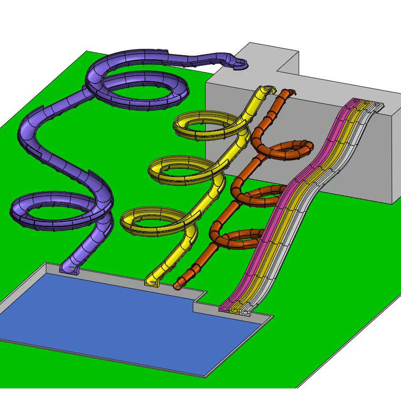 Fibra di vetro colorato scivolo d'acqua Muti Altezza per tutte le età Disegno personalizzabile