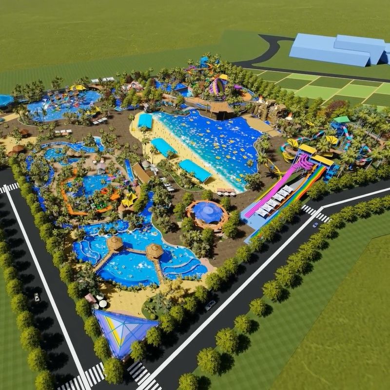 OEM ODM Water Park Design per 5 ettari di terreno con parcheggio e altre strutture