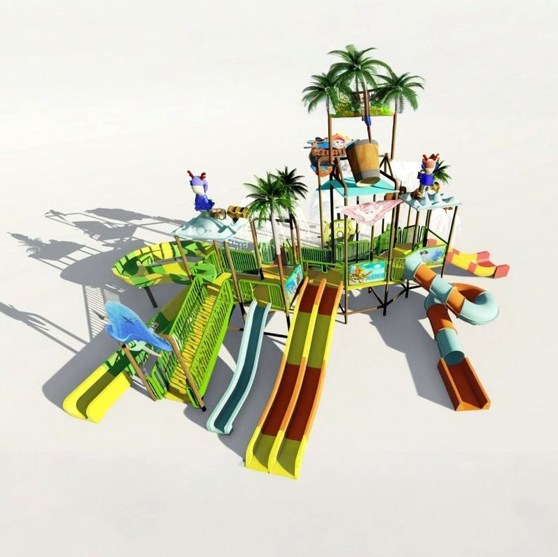 Disegno di parco giochi acquatici per famiglie crea ricordi che durano tutta la vita